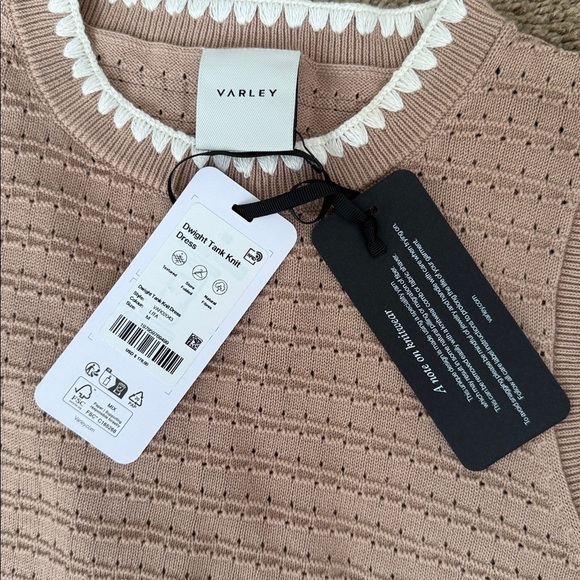 NWT Varley Dwight Tank Knit Midi Dress Light Taupe Tan - Picture 6 of 10
